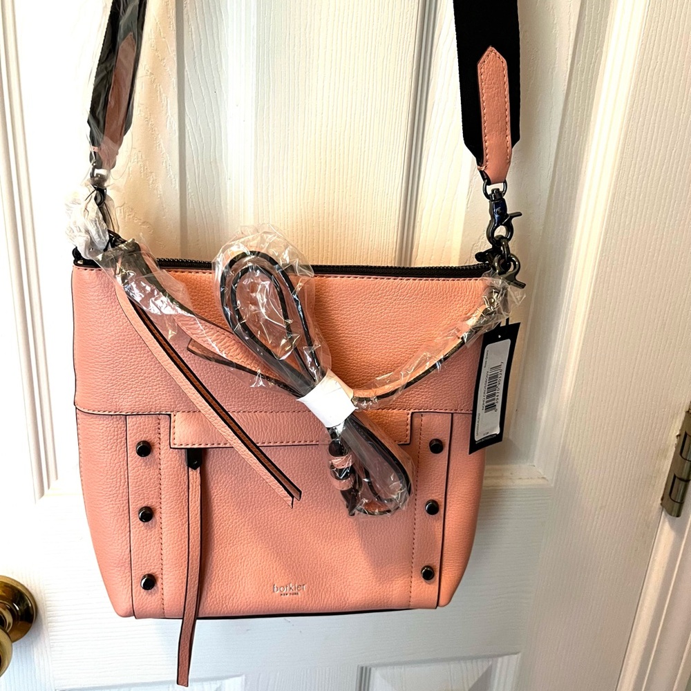NWT~ BOTKIER PINK 100% Genuine Full- grain Leather Crossbody/ShoulderBag